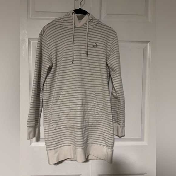 Ladie's Cuffy's Cape Cod Super Long Striped Hooded Sweatshirt - Picture 1 of 3